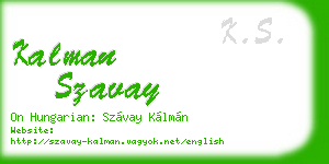 kalman szavay business card