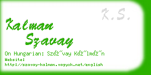 kalman szavay business card